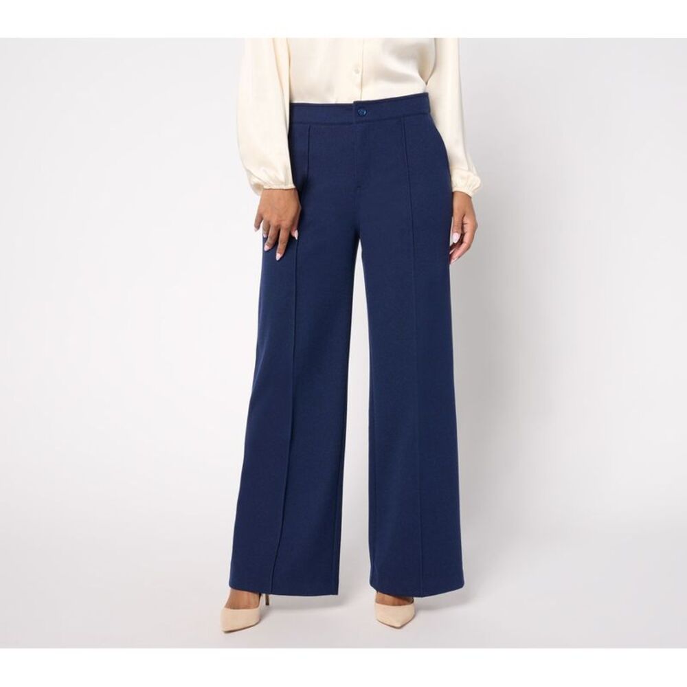 Elegant Navy Wide-Leg Pants